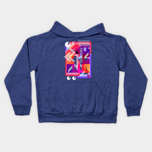 Abstract Digital Club Kids Hoodie by Tiggy Pop